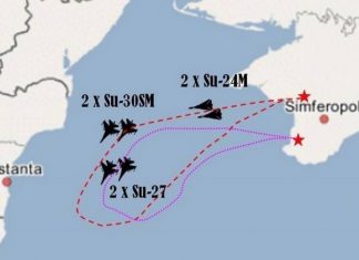 Российские самолеты произвели условное уничтожение эсминца США в Черном море