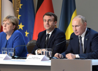 Путин, Меркель и Макрон обсудили ситуацию на Донбассе