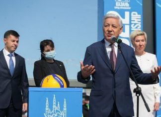 Ровно год до ЧМ по волейболу — 2022: в Казани открыли стелу отсчета времени до мирового первенства (видео)